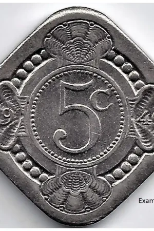 Autentyczny Nederland 1940 5 Cent Wilhelmina Unc