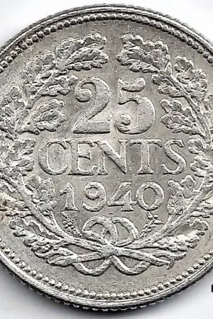 Nederland 1940 25 Cent Wilhelmina P- Najlepsza cena