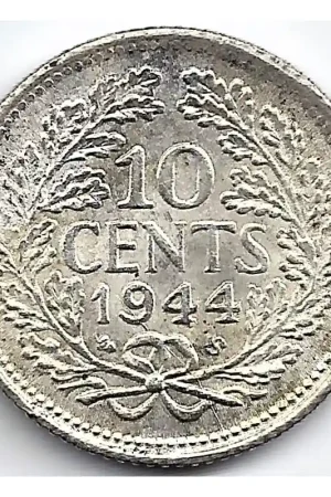 Oferta Nederland 1944E + S10 CentWilhelmina UNC-