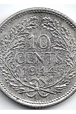 Zwrot pieniędzy Nederland 1944E + S10 CentWilhelmina P+