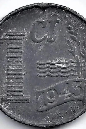 Premium Nederland 1943 1 Cent, zink, Wilhelmina ZF