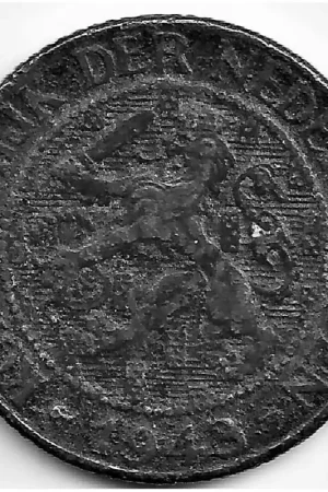 Kup teraz Nederland 1943 1 Cent BRONSWilhelmina F+