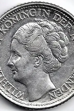 Nederland 1943 (P+E) 25 Cent Wilhelmina ZF+ Promocja