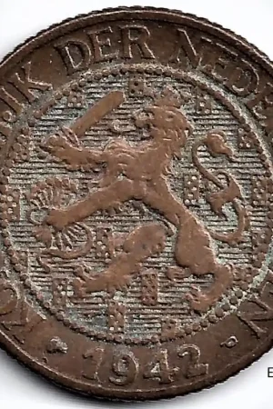 Tylko dziś Nederland 1942P1 Cent WilhelminaZF