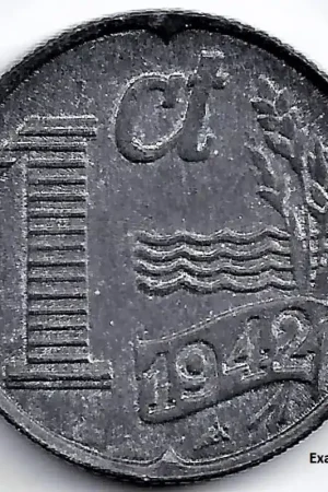 Autentyczny Nederland 1942 1 Cent, zink, Wilhelmina P