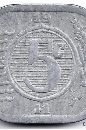 Nederland 1941 5 Cent Wilhelmina F Autentyczny