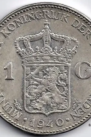 Nederland 1940 1 Gulden Wilhelmina P+ Wyprzedaż