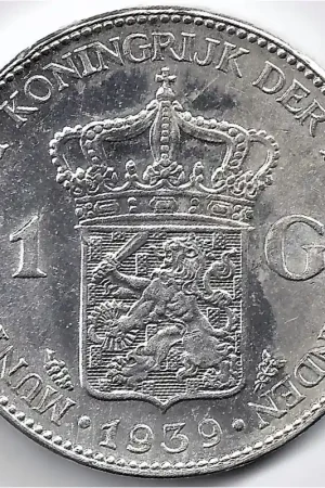 Nederland 1939 1 Gulden Wilhelmina UNC Bezpieczna płatność
