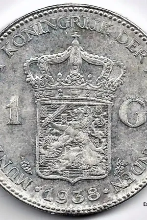 Popularny Nederland 1938 1 Gulden Wilhelmina UNC