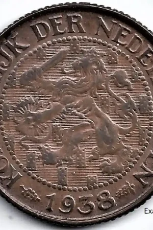 Ostatnia szansa Nederland 1938 1 Cent Wilhelmina ZF+