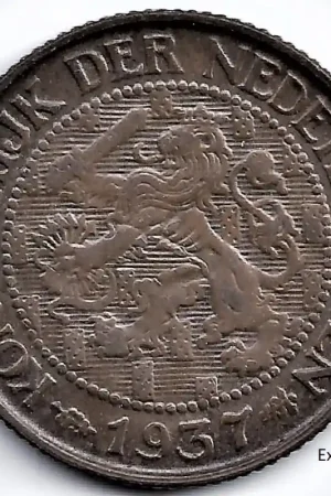 Promocja Nederland 1937 1 Cent Wilhelmina ZF+