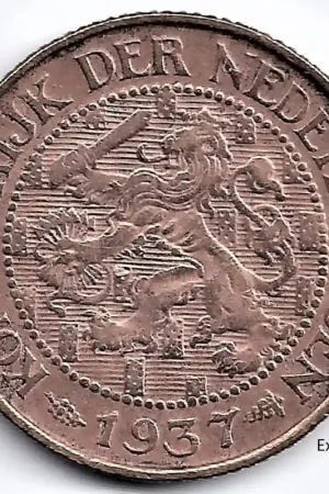 Rabat Nederland 1937 1 Cent Wilhelmina F+