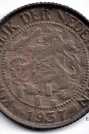 Niska cena Nederland 1937 1 Cent Wilhelmina F