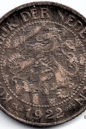 Zwrot pieniędzy Nederland 1922 1 Cent Wilhelmina ZF+