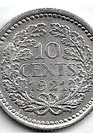 Darmowa dostawa Nederland 1921 10 Cent Wilhelmina ZF+