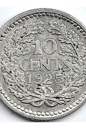 Nederland 1925 10 CentWilhelmina ZF- Wysoka jakość