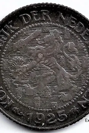 Nederland 1925 1 Cent Wilhelmina ZF+ Wysoka jakość