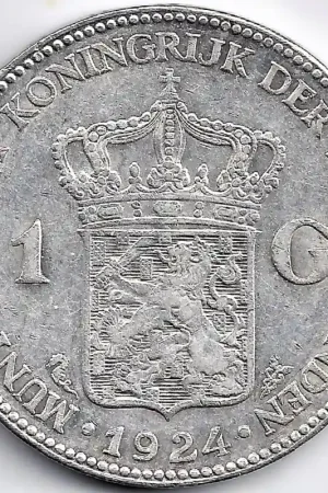 Nederland 1924 1 Gulden Wilhelmina P Autentyczny