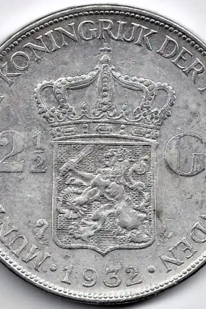Zamów teraz Nederland 1932 2½ Gulden Wilhelmina P+ (Grof haar)