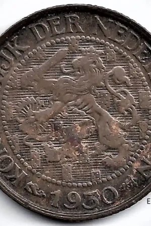 Nederland 1930 1 Cent Wilhelmina ZF+ Darmowa dostawa