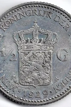 Nederland 1929b ½ Gulden Wilhelmina ZF+ Ostatnia szansa