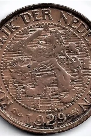 Nederland 1929 1 Cent Wilhelmina ZF+ Promocja