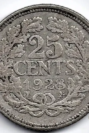 Popularny Nederland 1928 25 Cent Wilhelmina F