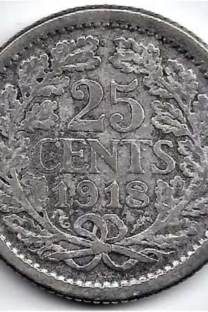 Nederland 1918 25 Cent Wilhelmina F Bezpieczna płatność