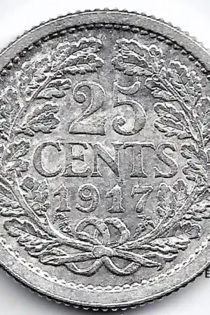 Zwrot pieniędzy Nederland 1917 25 Cent Wilhelmina P-