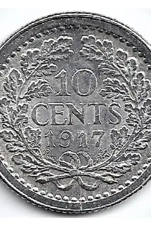 Darmowa dostawa Nederland 1917 10 Cent Wilhelmina UNC-