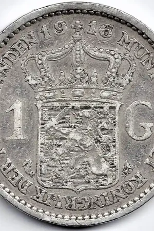 Oferta limitowana Nederland 1916 1 Gulden Wilhelmina ZF