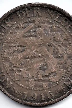 Nederland 1916 1 Cent Wilhelmina ZF- (korte 6) Szybka dostawa