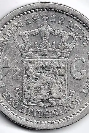 Nederland 1912 ½ GuldenWilhelmina ZF+ Niska cena