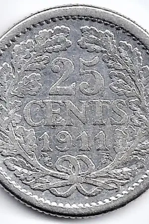 Nederland 1911 25 Cent Wilhelmina F Ekspresowa dostawa