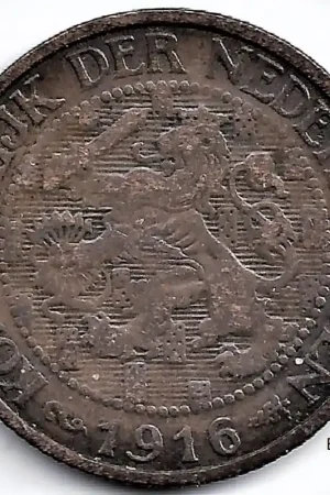 Bezpieczna płatność Nederland 1916 1 Cent Wilhelmina ZF+ (korte 6)