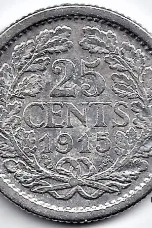 Nederland 1915 25 Cent Wilhelmina ZF Popularny