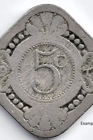 Oryginalny Nederland 1914 5 Cent Wilhelmina ZG