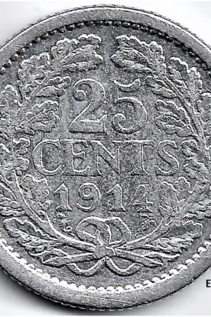 Popularny Nederland 1914 25 Cent Wilhelmina ZF-