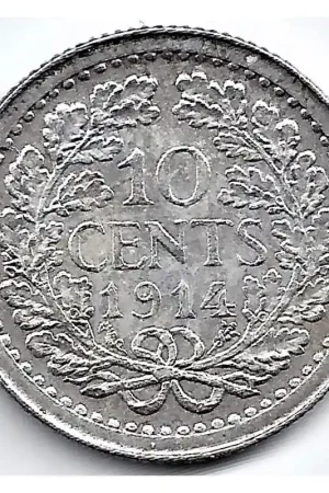 Ostatnia szansa Nederland 1914 10 CentWilhelmina ZF+