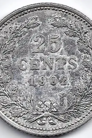 Nederland 1902/01 25 Cent Wilhelmina ZF- Oryginalny
