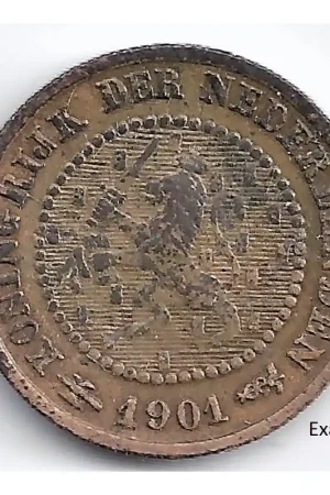 Popularny Nederland 1901 ½ Cent Wilhelmina ZF