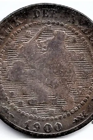 Nederland 1900a 1 CentWilhelmina ZG (ronde nullen) Zwrot pieniędzy