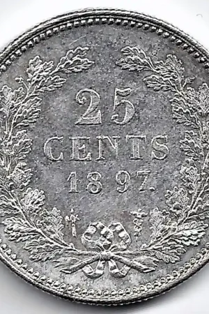 Nederland 1897 25 CentWilhelmina P Wysoka jakość
