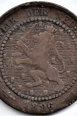 Darmowa dostawa Nederland 1896 1 Cent Wilhelmina F-