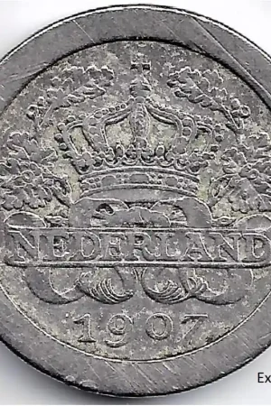 Tylko dziś Nederland 1907 5 Cent Wilhelmina ZF