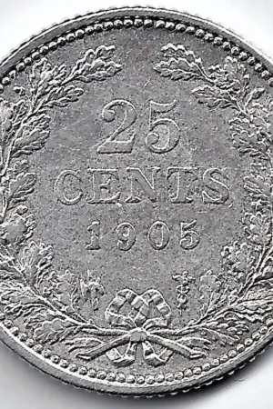 Nederland 1905 25 Cent Wilhelmina ZF Premium