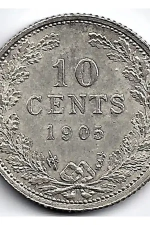 Niska cena Nederland 1905 10 Cent Wilhelmina UNC