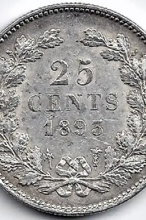 Nowość Nederland 1893 25 CentWilhelmina P+