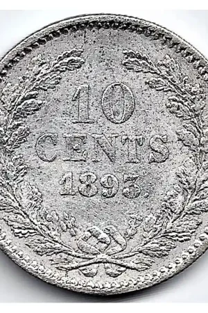 Nederland 1893 10 Cent Wilhelmina ZF+ Zwrot pieniędzy