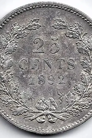 Niska cena Nederland 1892 25 CentWilhelmina ZF